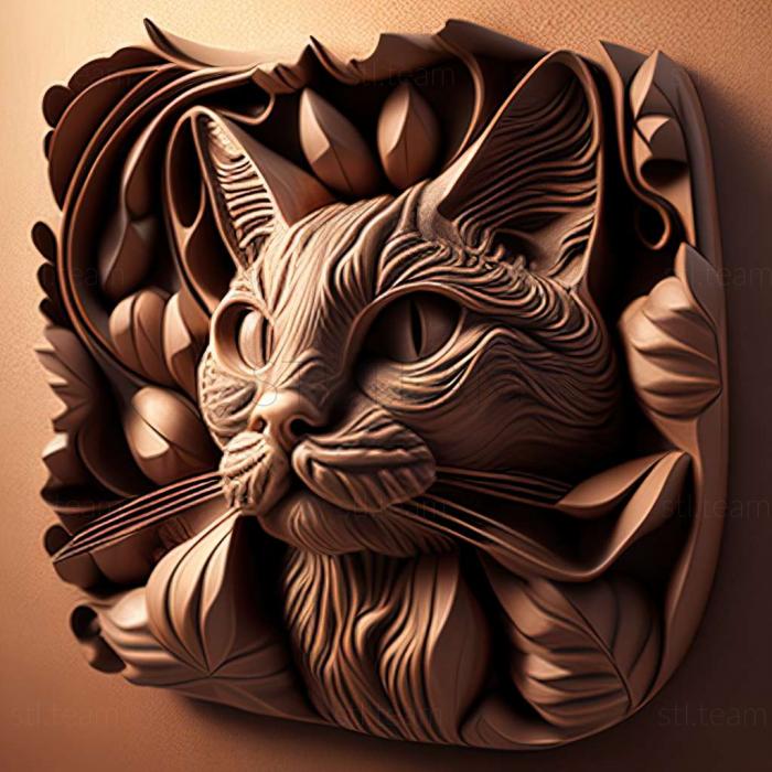 3D модель Йоркський шоколадний кіт (STL)